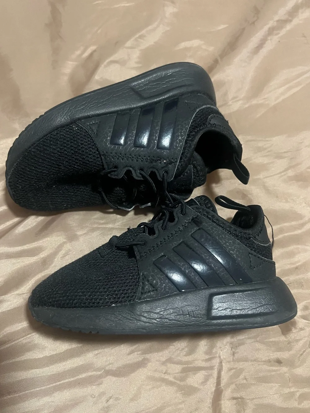 adidas Kids All-Black Breathable Knit Sneakers